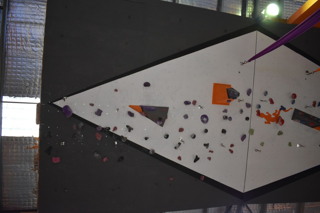 The last section of the roof. The roof spans the gym's ceiling, as is for climbers with lead passes only.